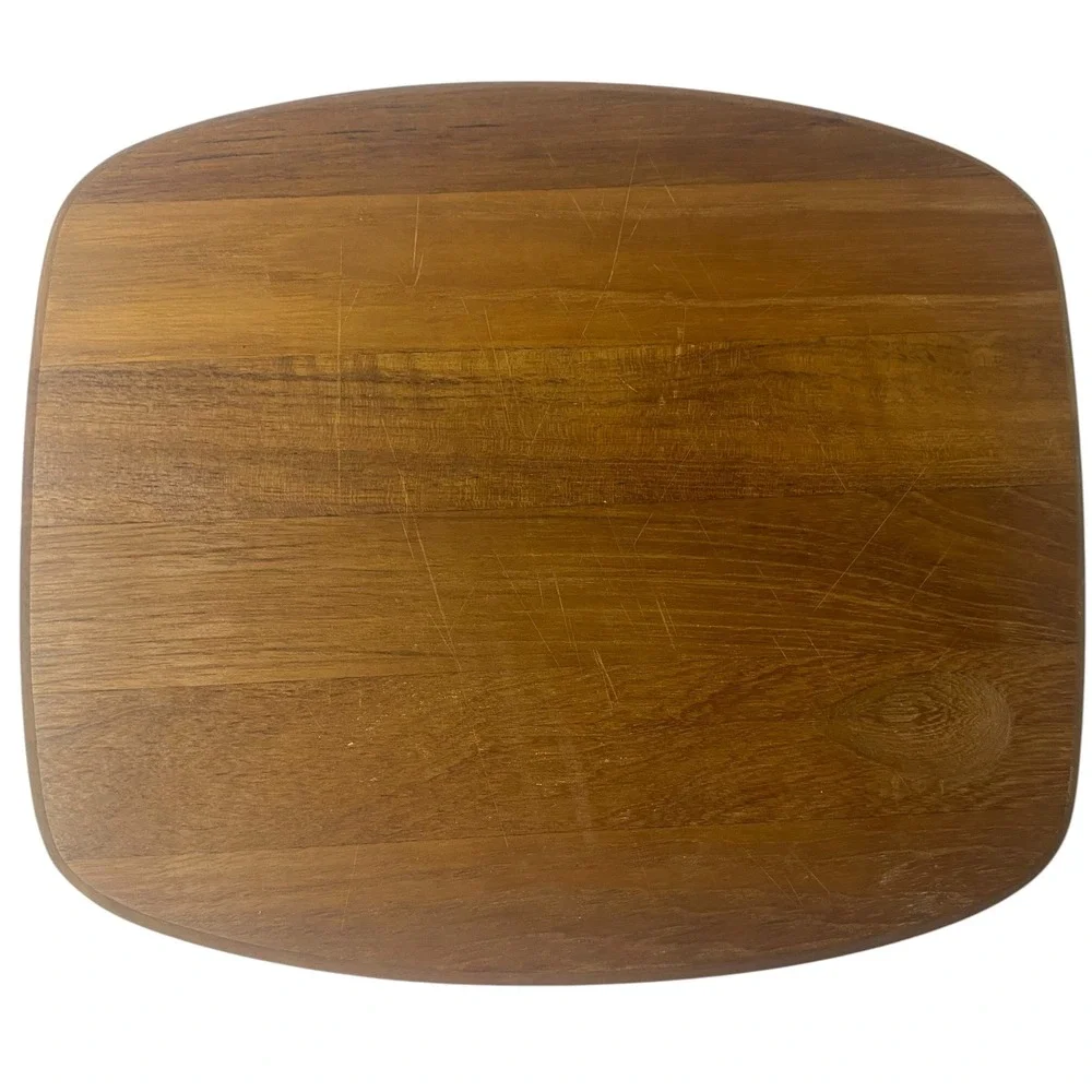 Vintage Dansk Teak Wood Cheese Board Cutting Charcuterie Knife‎ Set MCM Denmark